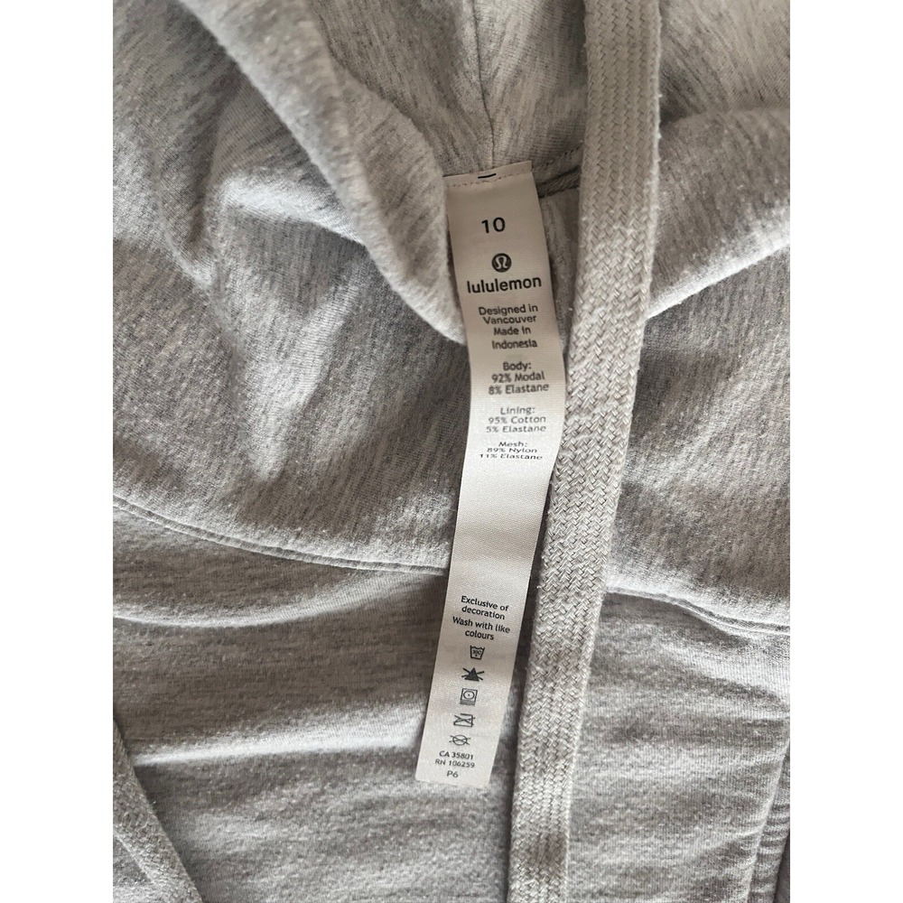 Lululemon Jacket Womens 10 Gray Heather Full Zip Precision Asymmetrical Running - Picture 5 of 6